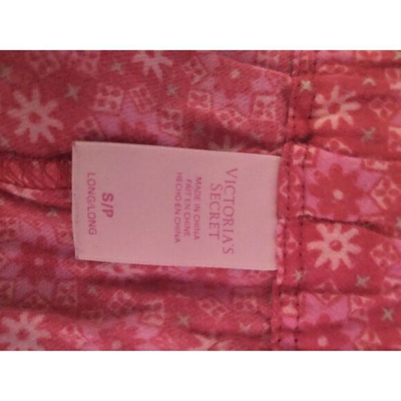 Victoria‘s Secret Printed Flannel Long PJ Red/PiNk Plaid Size Small - Picture 8 of 9